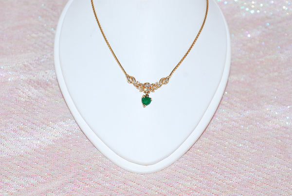 Colombian Emerald Pendant in Yellow Gold