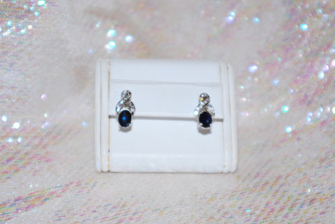 Sapphire Earrings in White Gold 02