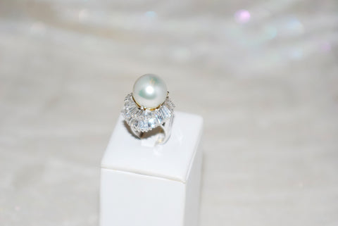 South Sea Pearl Ring in White Gold