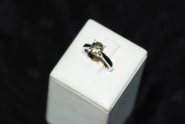 Black Diamond Ring in White Gold